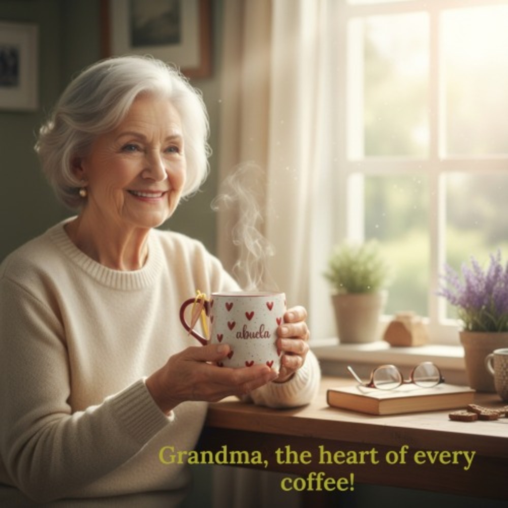 Best Friends Mug Ceramic Coffee "abuela"‎ Red Heart Handle 22oz